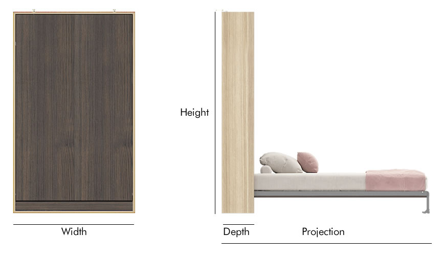 electric wall bed dimension img